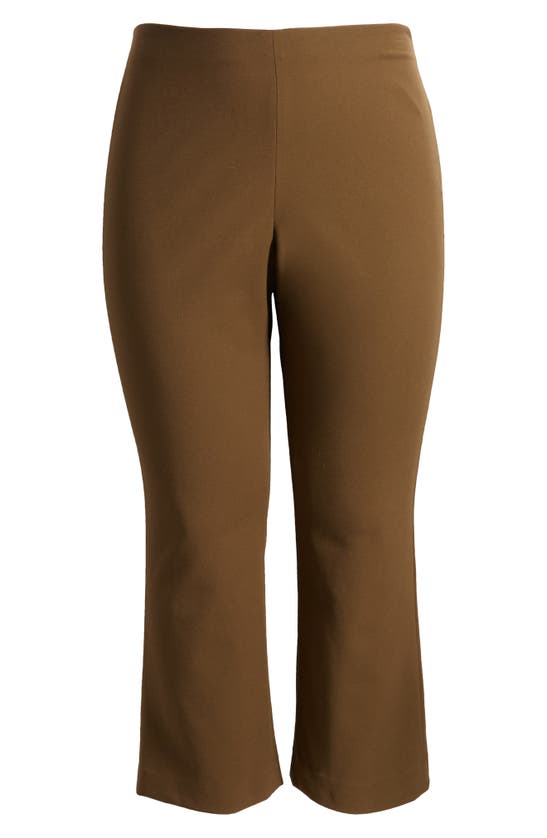 Vince Crop Flare Trousers In Olive Night