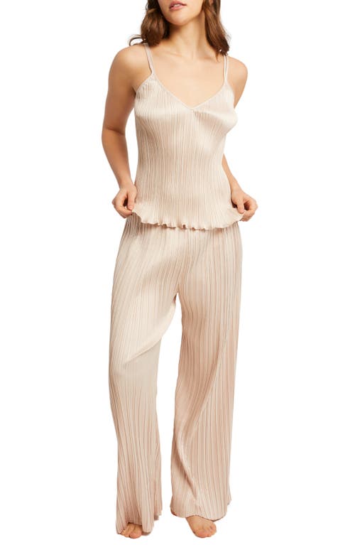 Shop Rya Collection Pleated Pajamas In Champagne