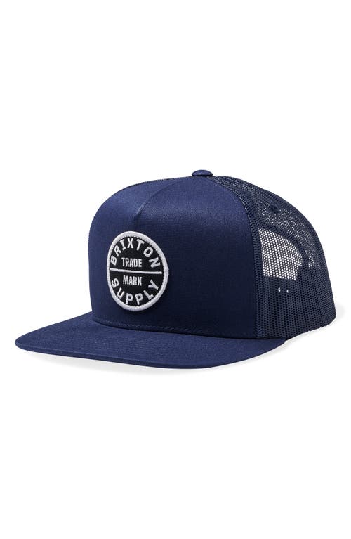 Brixton Oath MP Snapback Trucker Hat in Washed Navy/Washed Navy at Nordstrom