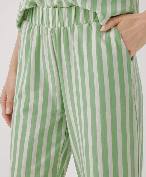 Shop Pact Organic Staycation Sleep Pant In Hideaway Stripe Jade