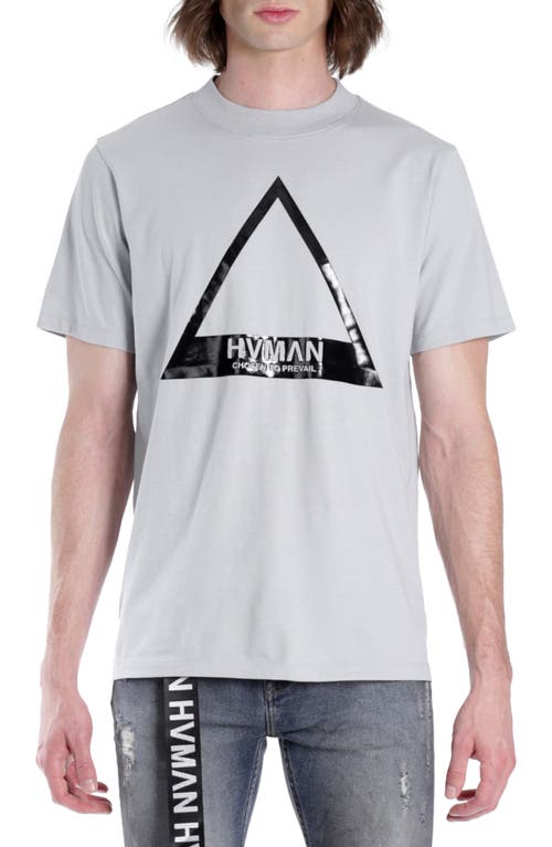HVMAN Triangle Logo Graphic Tee in Ghost