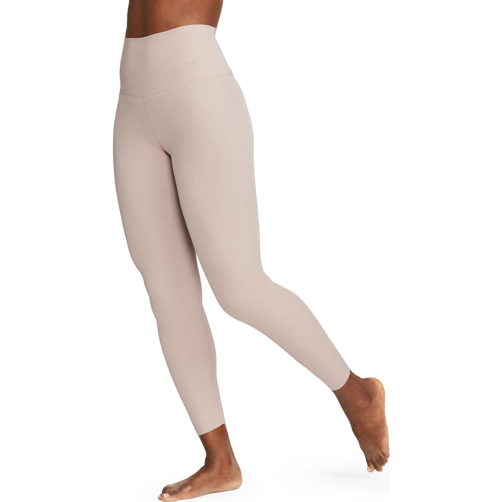 Nike Zenvy Gentle Support High Waist Pocket Ankle Leggings In Diffused Taupe/black