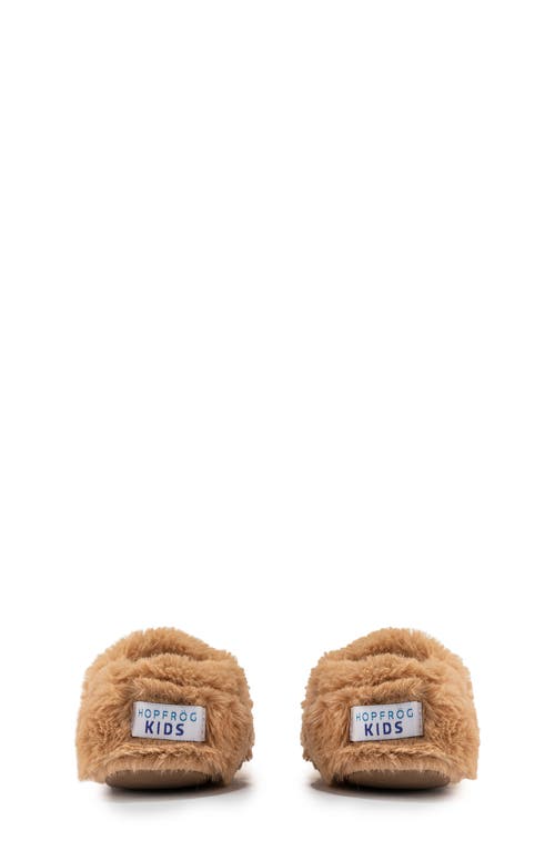 Hopfrög Kids Furry Furry Faux Fur Slipper In Chestnut