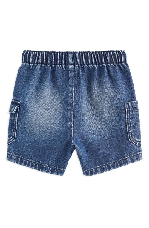 Shop Next Kids' Denim Cargo Shorts In Blue