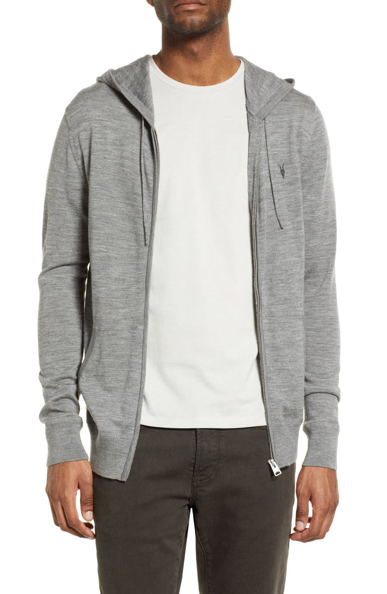 AllSaints Mode Slim Fit Merino Wool Zip Hoodie | Nordstrom