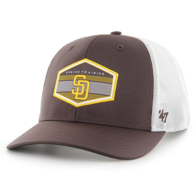 47 ' Brown/white San Diego Padres Spring Training Burgess Trucker Snapback  Hat