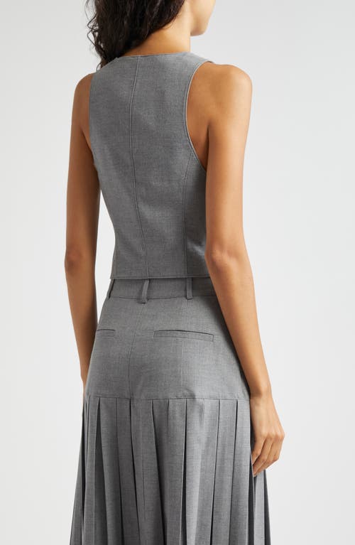 Shop Cinq À Sept Bane Ruffle Trim Vest In Steel Grey