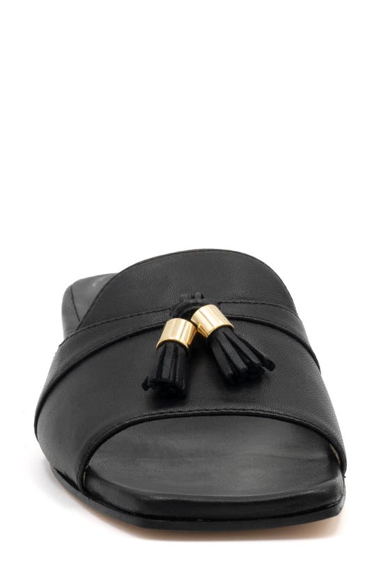 Shop Amalfi By Rangoni Bussola Slide Sandal In Black Parmasoft - Gold Met