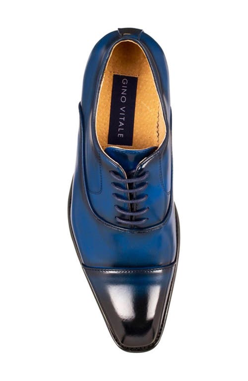 Gino Vitale Cap Toe Oxford In Blue