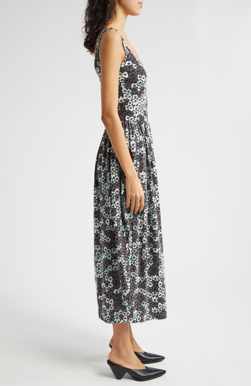 Shop Marimekko Dekadi Unikko Jersey Maxi Dress In Grey Greyish Green Black