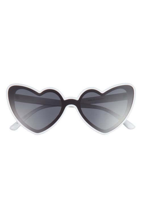 61mm Heart Sunglasses in White