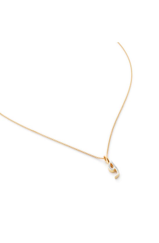 Monica Vinader Diamond Alphabet Pendant Necklace In 18ct Gold Vermeil Sterling G