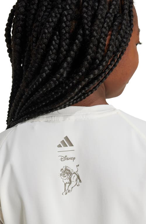 Shop Adidas Originals Adidas X Disney Kids' 'the Lion King' Graphic T-shirt In Logo White/brown/spark