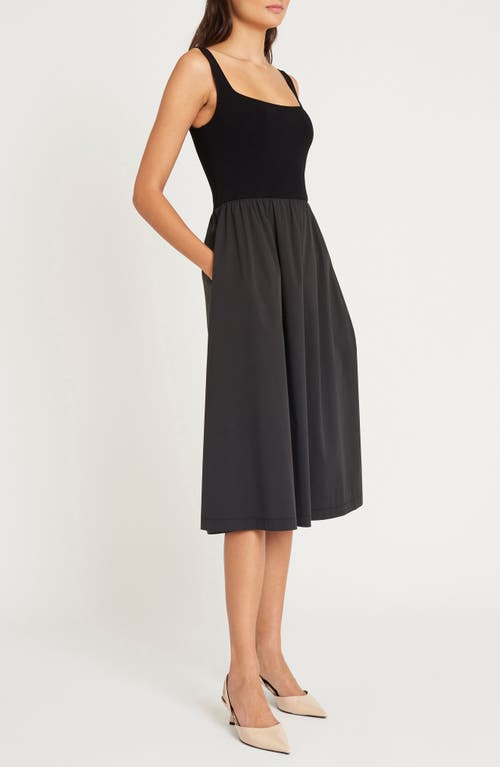 LUXELY LUXELY AURA MIXED MEDIA MIDI TANK DRESS