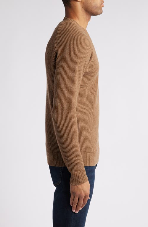 Shop Schott Nyc Ribbed Wool Blend Sweater In Camel