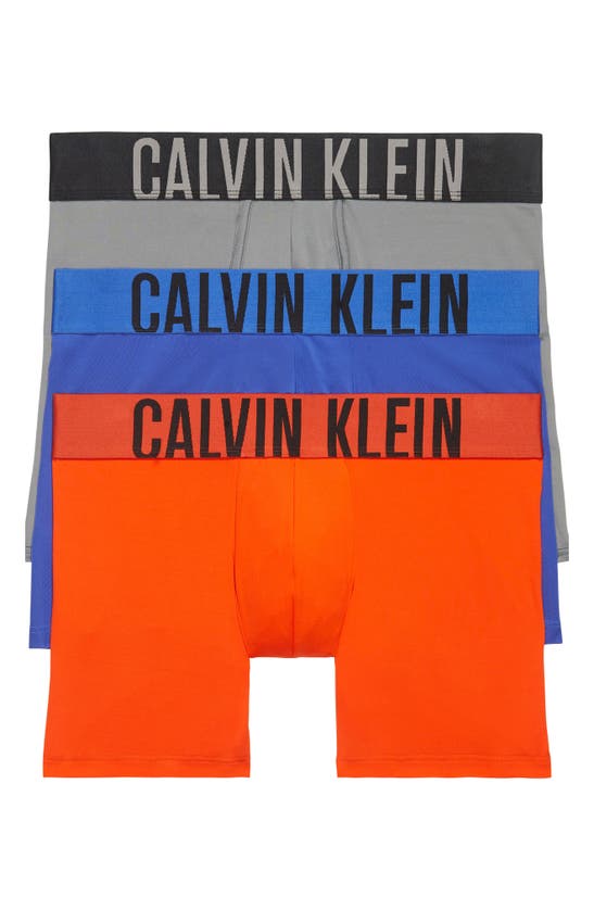 Shop Calvin Klein 3-pack Intense Power Microfiber Boxer Briefs In Dazzling Blue