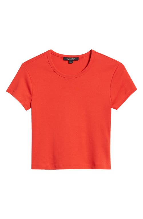 Shop Allsaints Stevie Crop Cotton Rib T-shirt In Red