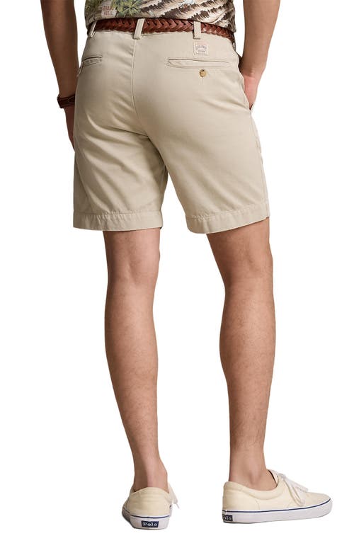 Shop Polo Ralph Lauren Flat Front Cotton Twill Chino Shorts In Classic Stone