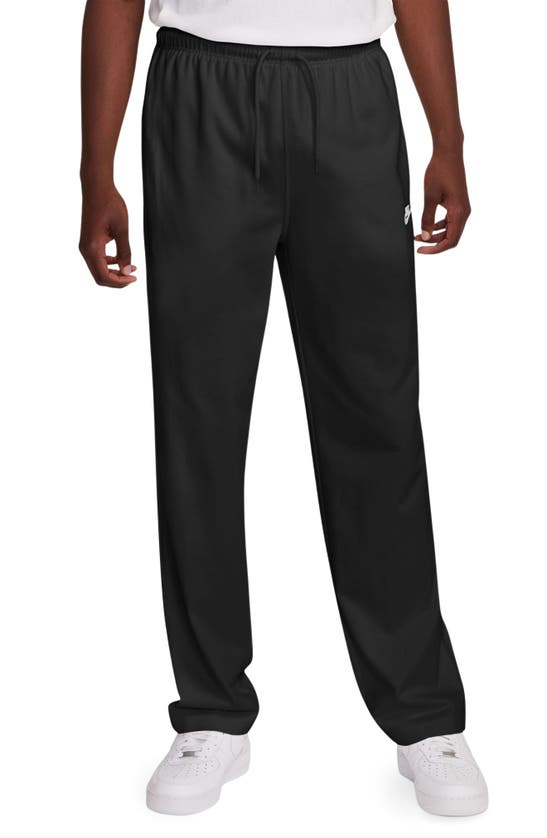 Nike Club Fleece Open Hem Pants In Black/ White