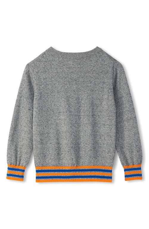 Shop Hatley Kids' Lightning Bolt V-neck Sweater In Light Grey Melange