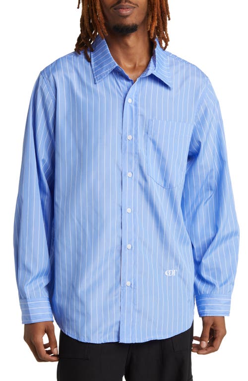 Big Stripe Button-Up Shirt in Blue/White