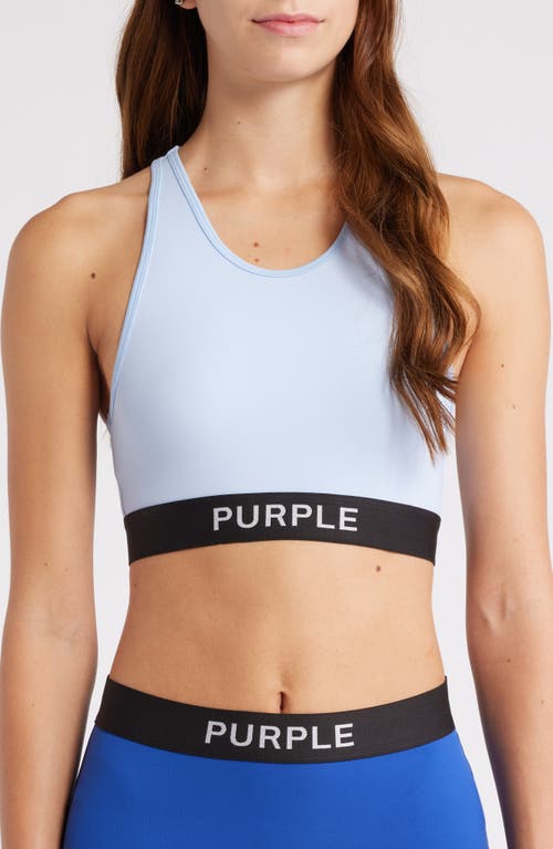 PURPLE BRAND Logo Crop Tank in Blue 