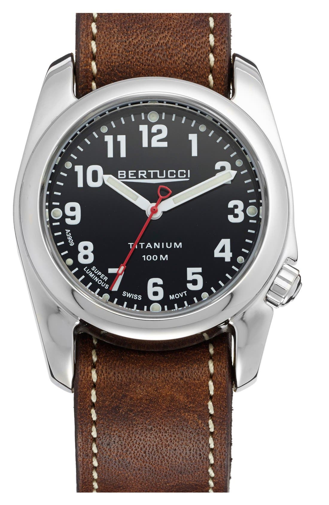 Bertucci Watches 'A2T Highpolish™' Leather Strap Watch, 40mm Nordstrom