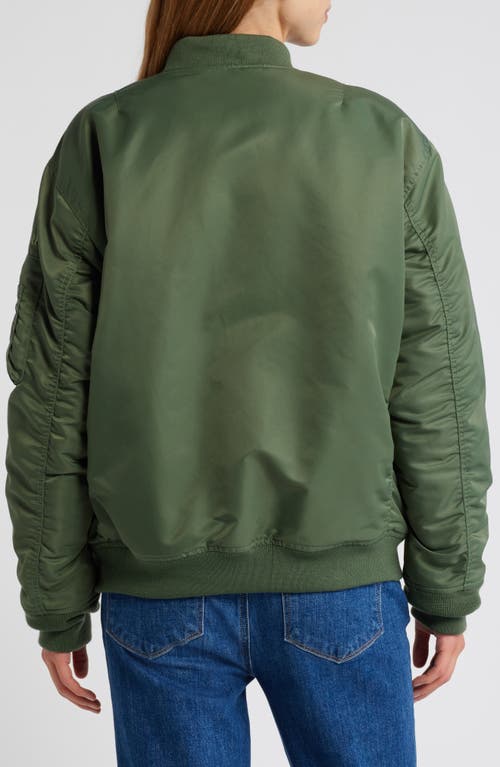 Schott Nyc Nylon Ma-1 Flight Jacket In Sage