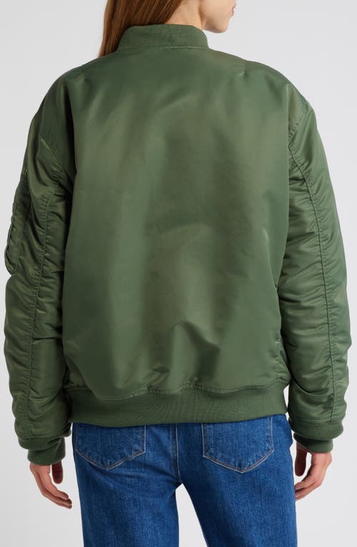 Shop Schott Nyc Nylon Ma-1 Flight Jacket In Sage