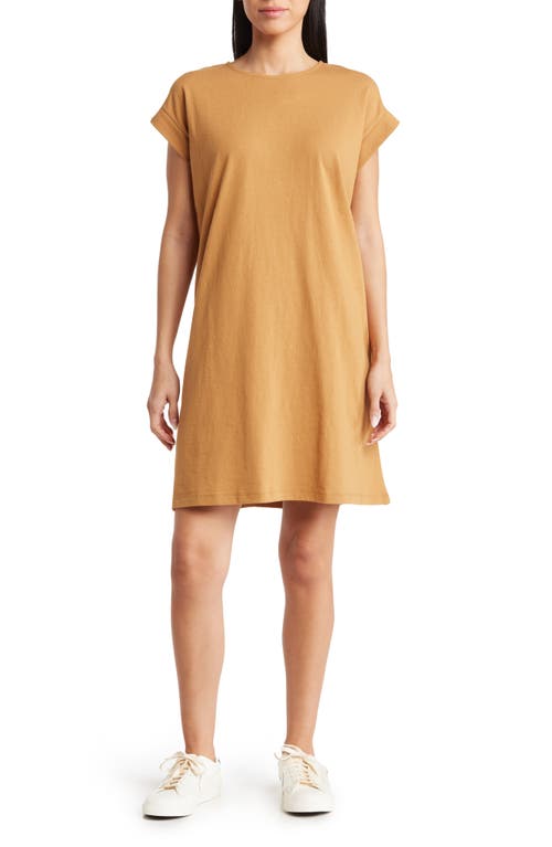 Madewell Cap Sleeve T-Shirt Dress in Toffee