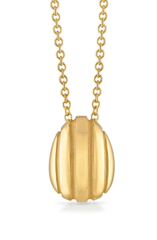 Shop Pamela Zamore Eos Small Egg Pendant Necklace In Gold