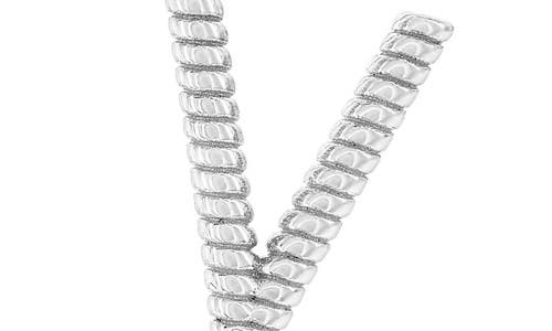 Simona Croissant Initial Pendant Necklace In Silver- V