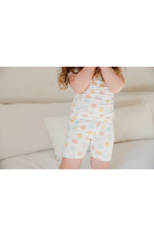 Shop Copper Pearl Daisy Fitted Two-piece Short Pajamas In Light/pastel Blue