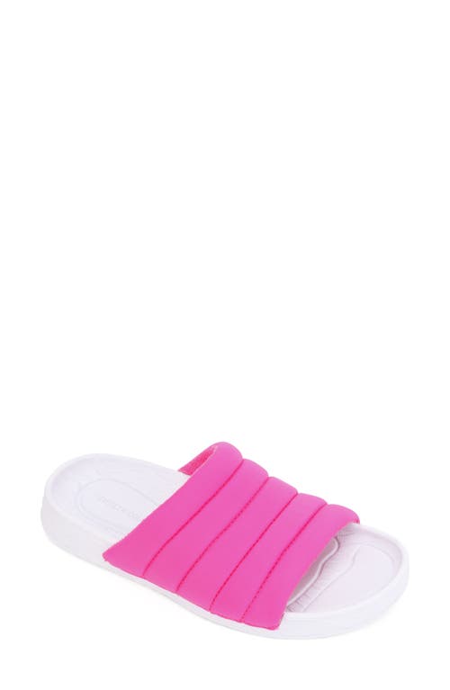 Kenneth Cole New York Nova Quilted Slide Sandal in Neon Pink Neoprene