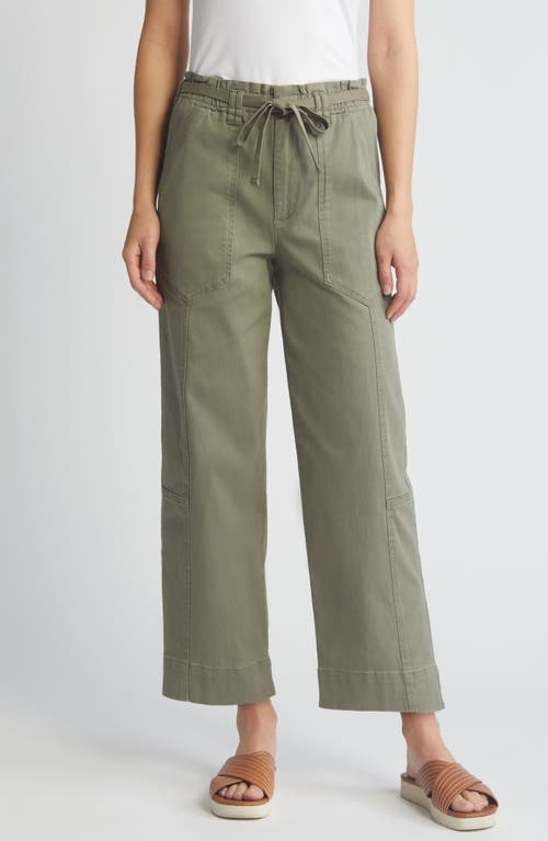 Skyrise Paperbag Waist Crop Pants in Laurel Oak