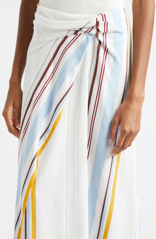 Shop A.l.c . Clara Variegated Stripe Midi Skirt In White Stripe