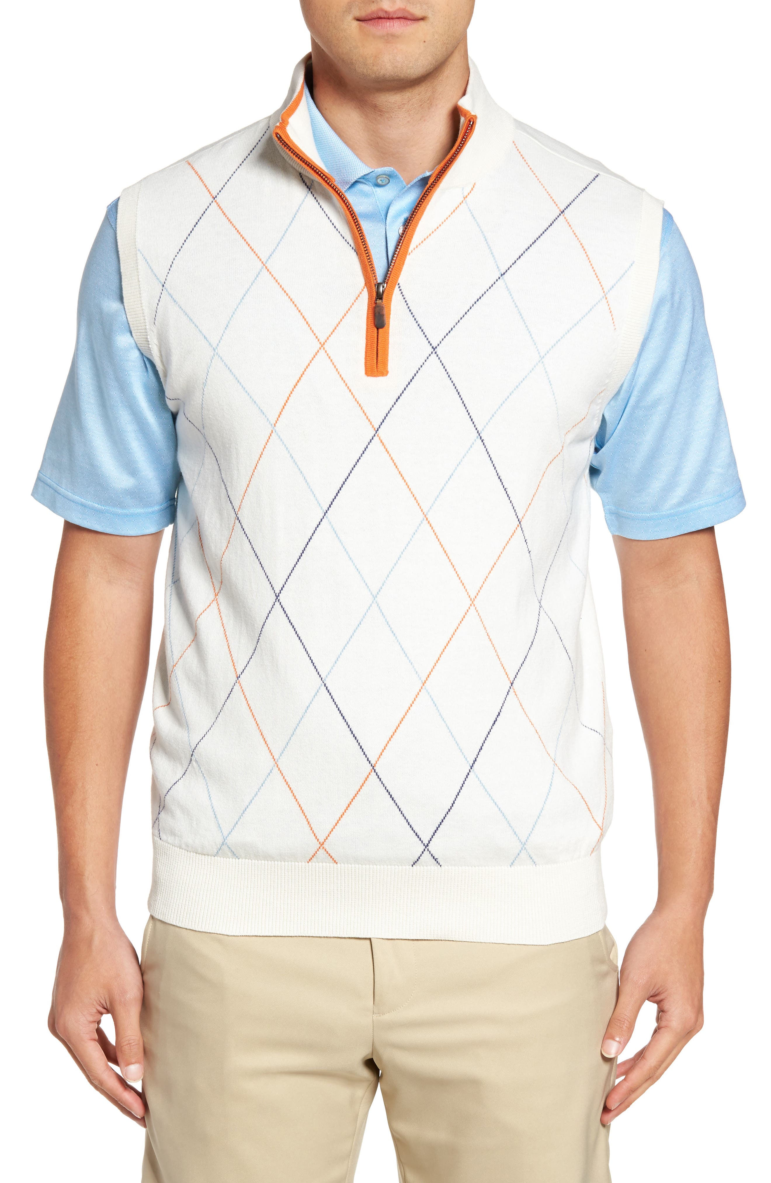 Bobby Jones Argyle Quarter Zip Sweater Vest Nordstrom