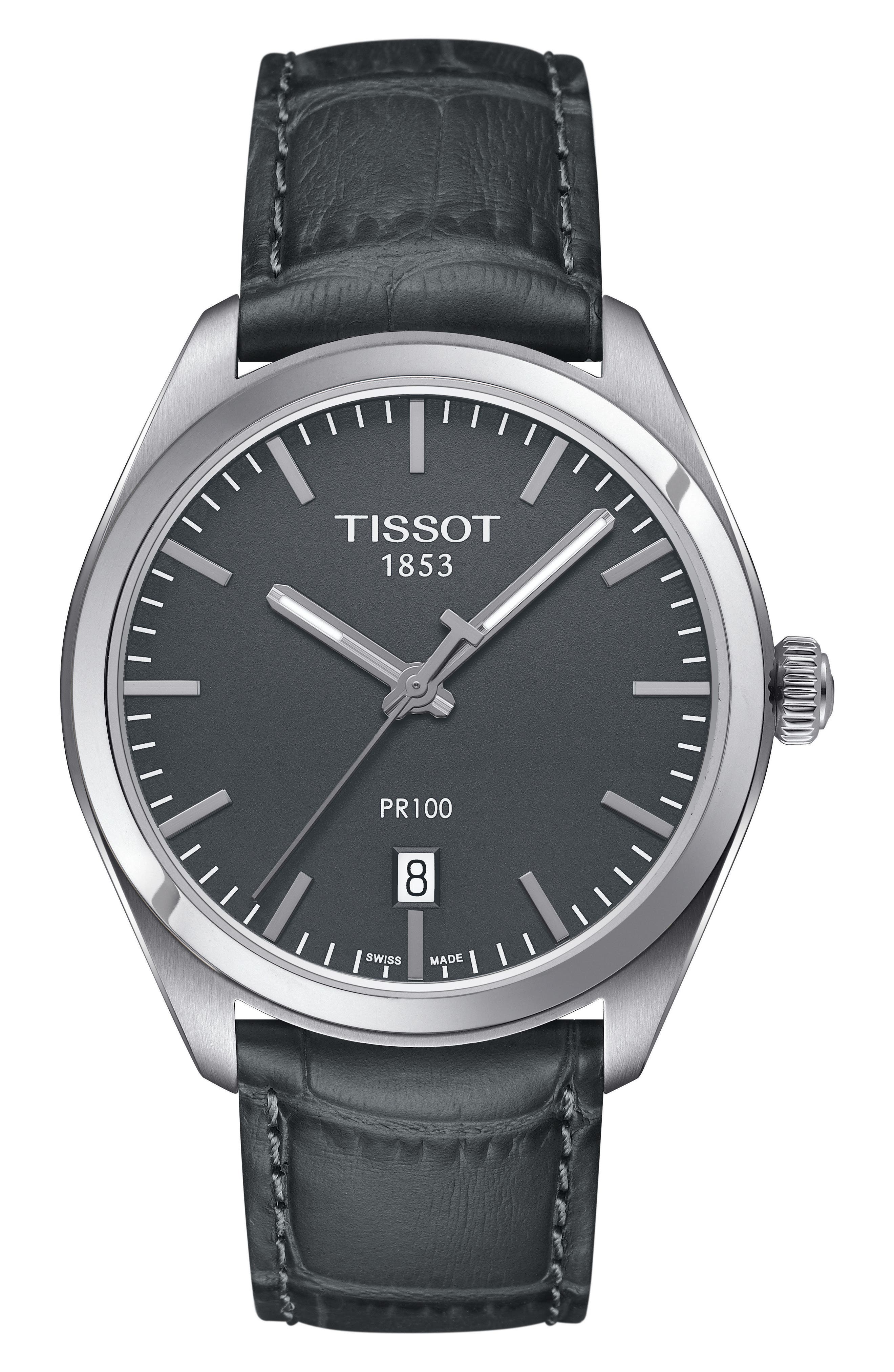 Tissot 1853 Leather Strap Watch, 39mm Nordstrom