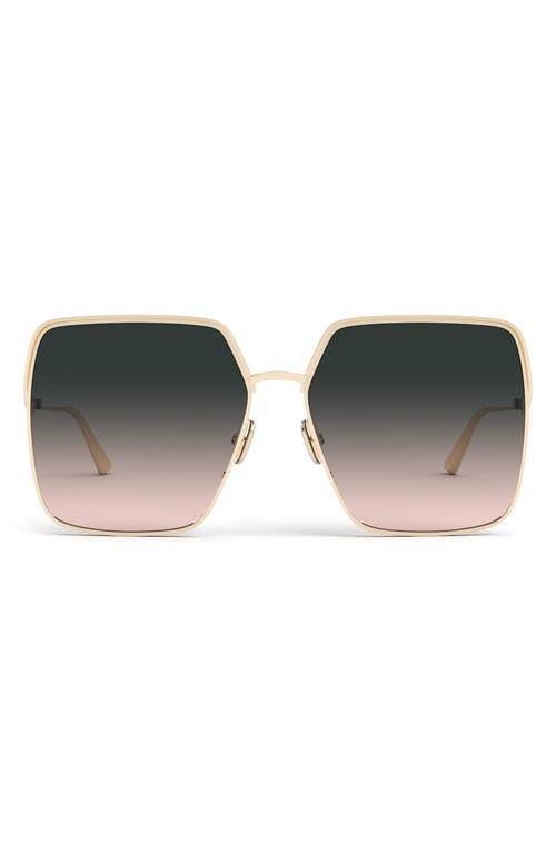 EverDior 60mm Square Sunglasses in Shiny Gold Dh /Gradient Brown