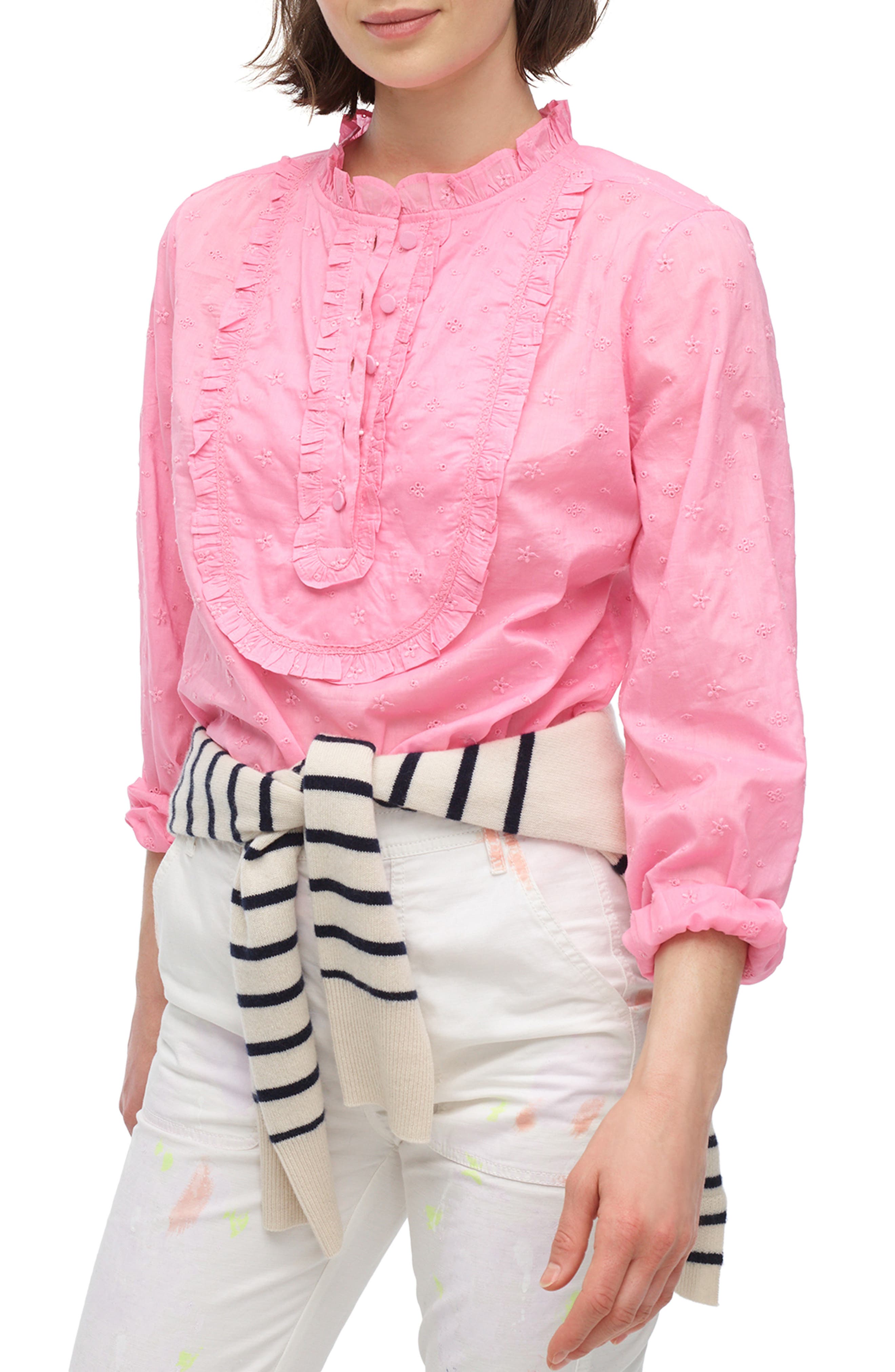 j crew ruffle shirt