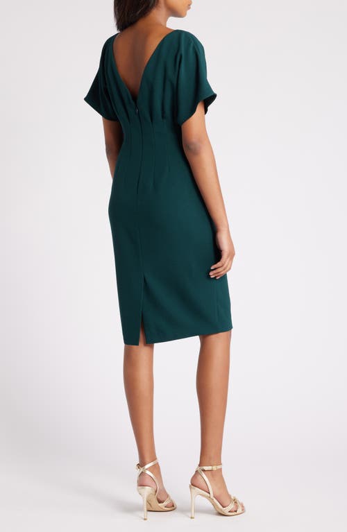 Shop Eliza J Flutter Sleeve Dress In Hunter