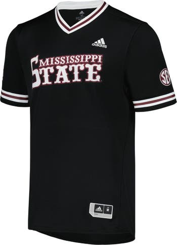 Bulldogs  Mississippi State Adidas V-Neck Baseball Jersey