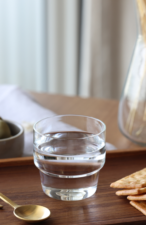 Shop Fleck Stackable Glass Tumblers In Clear