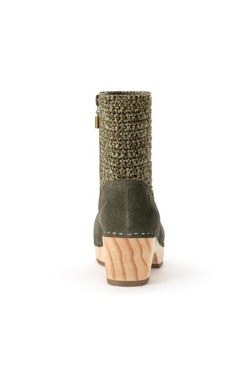The Sak Paloma Clog Boots In Moss Suede
