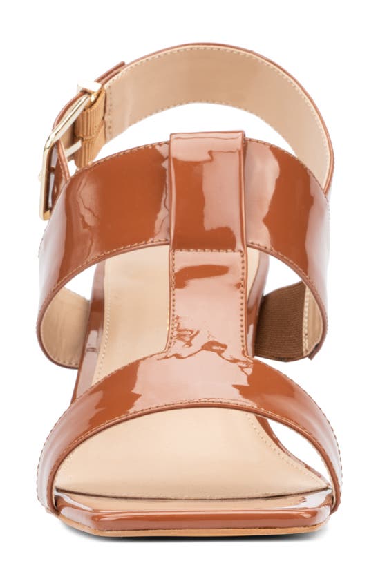 Fashion To Figure Women's Toni Wide Width Heels Sandals In Cognac