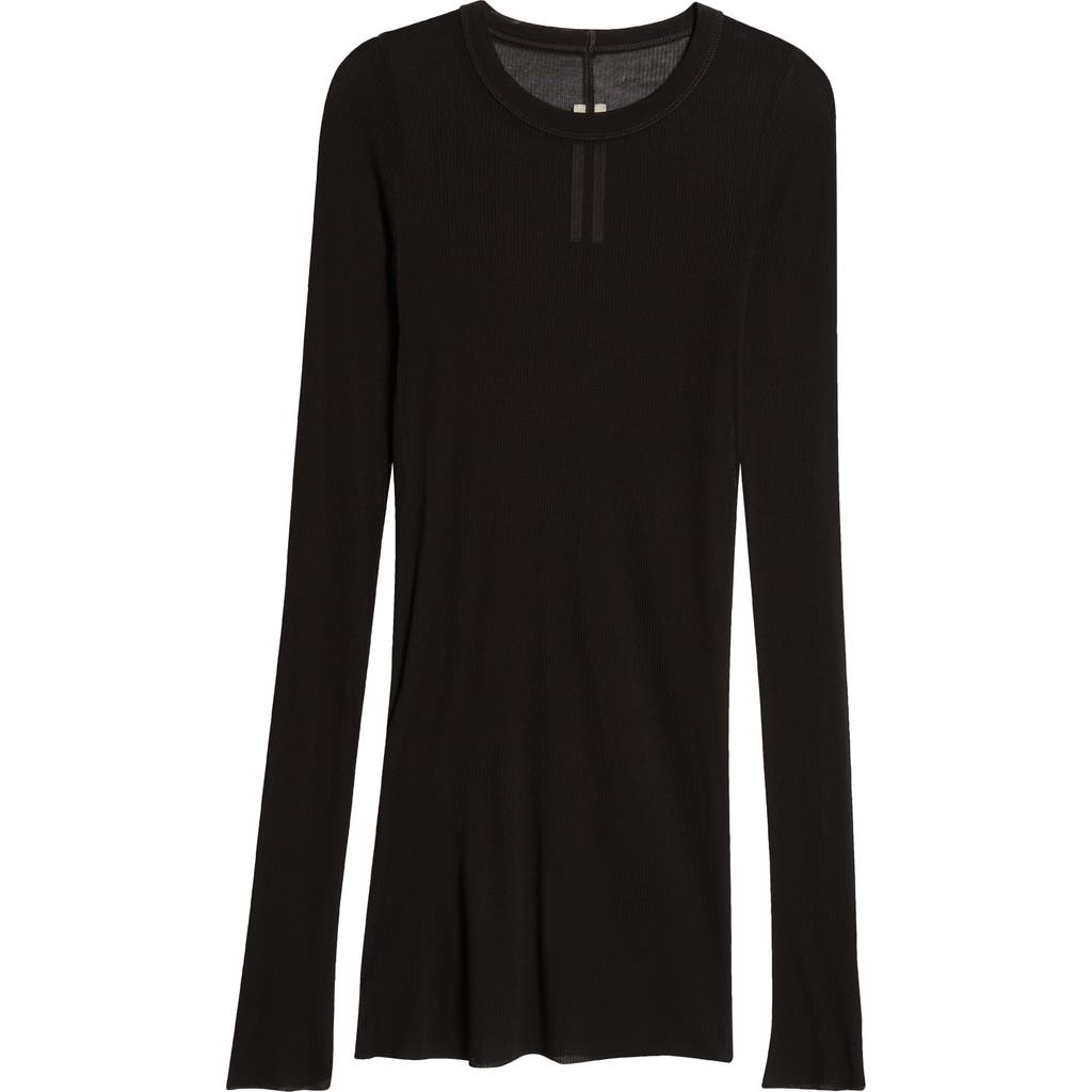 Rick Owens Black Edfu Basic Long Sleeve T-shirt In Black