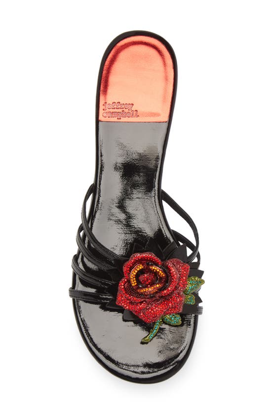 Shop Jeffrey Campbell Enchanted Slide Sandal In Black Patent Red
