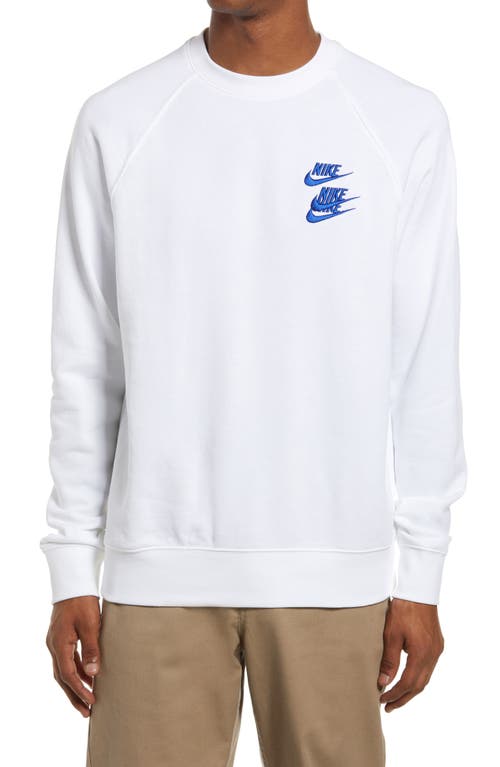 Nike Sportswear World Tour Embroidered Crewneck Sweatshirt in White at Nordstrom, Size Large