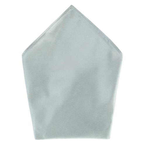 Trafalgar The Gatsby Solid 12 Inch Silk Pocket Square In Silver