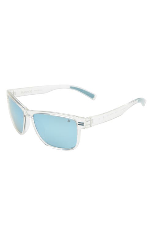 Shop Hurley Ogs 57mm Polarized Square Sunglasses In Clear Crystal/smoke Base